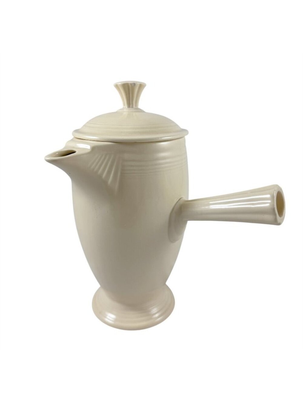 Fiesta Old Ivory Cream Stick Handle Demitasse Coffee Pot & Lid Vintage 1940s